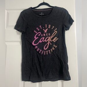 American Eagle grey logo shirt women’s small